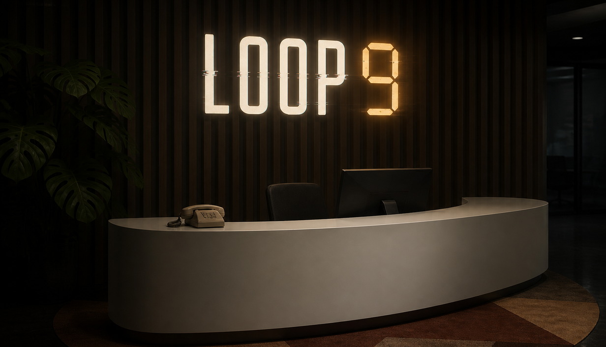 Loop 9 key art: the lit elevator and the number nine